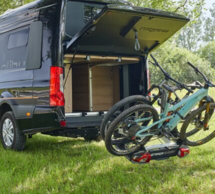 Bagażnik rowerowy EVO – na hak, 2-3 rowery elektryczne, zaprojektowany do samochodów osobowych, Vanów i kamperów