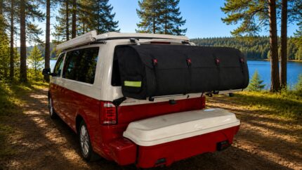 Uniwersalny box na bagażnik rowerowy – 742 L | idealny na narty, vanlife i podróże
